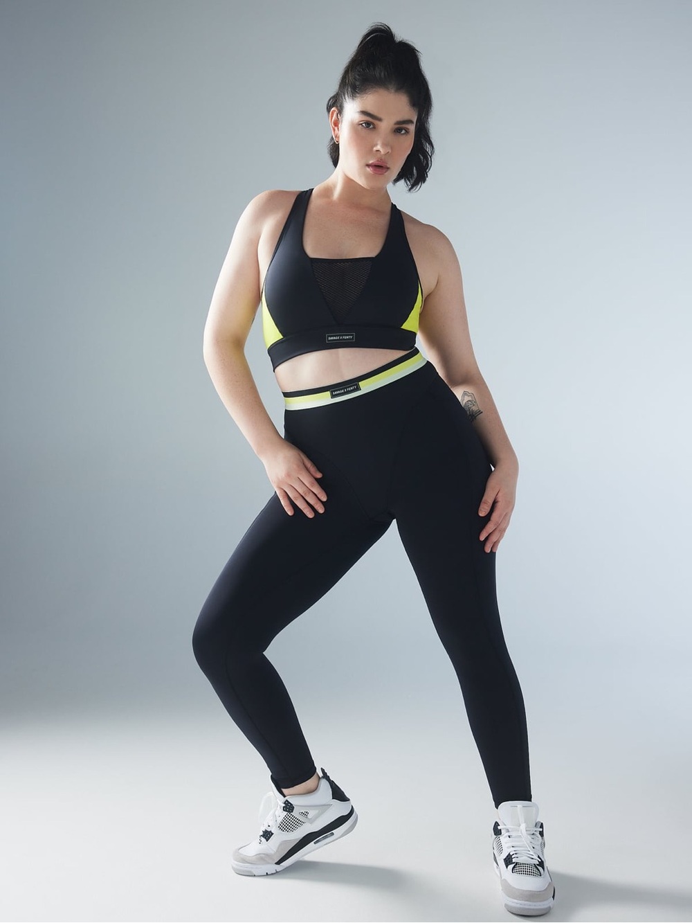 Savage X Fenty Line-Up High-Waist Pocket Leggings - Black, Small